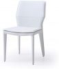 Miranda Dining Chair White Faux Leather, Steel legs fully covered with White faux leather